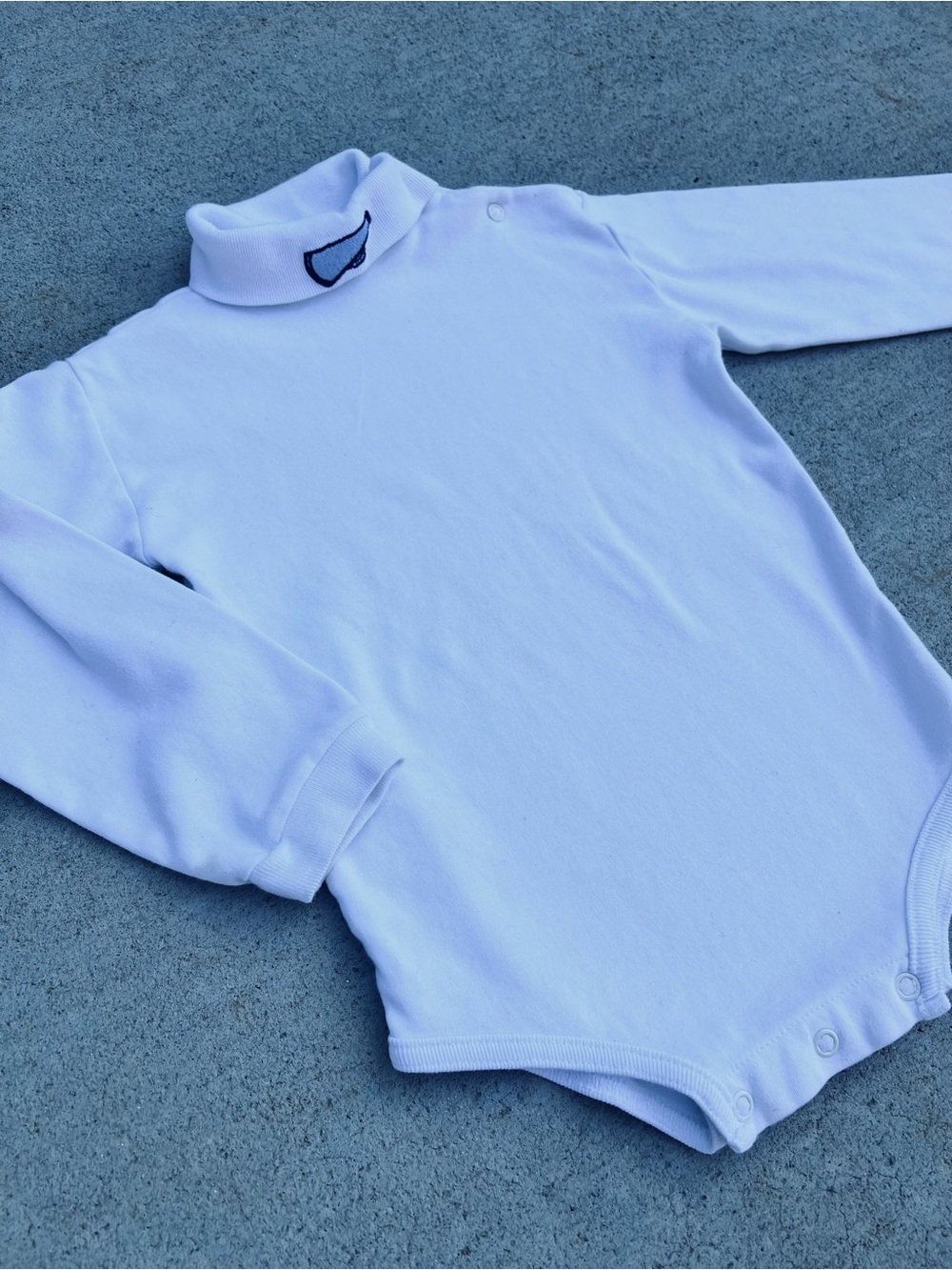 Vintage White Turtleneck One-Piece Bodysuit 24 M